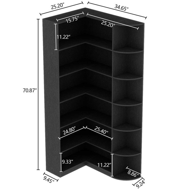 6-Tier L-Shaped Corner Bookshelf (Latitude Run "Crossland") - photo 2