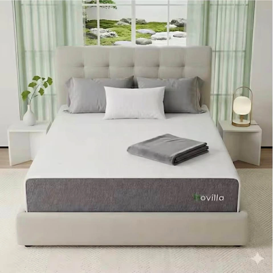 NOVILLA 12 in. Medium to Firm Gel Memory Foam Queen Mattress