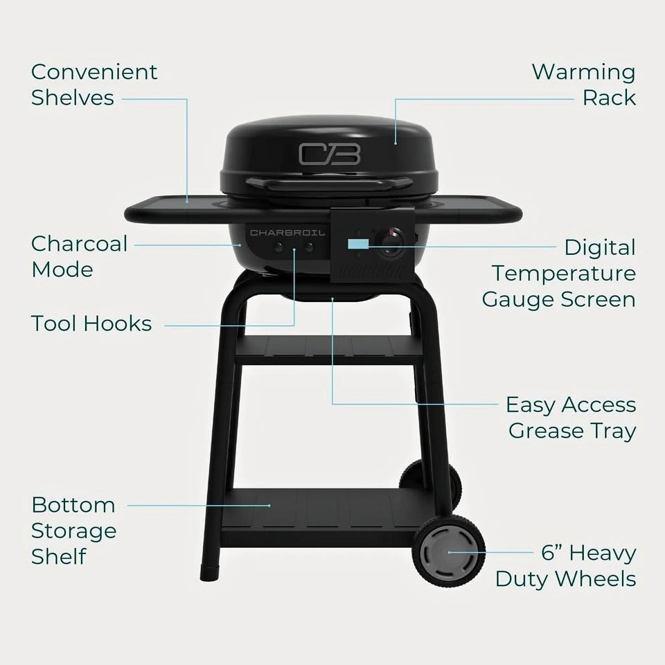 Bistro Pro™ Electric Grill + Charcoal Mode