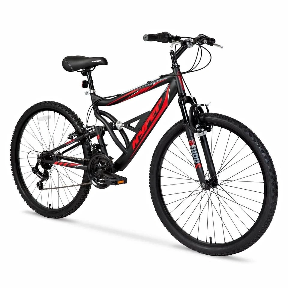 Hyper Bicycles 26" Shocker Mountain Bike, Adults 14+, Black and