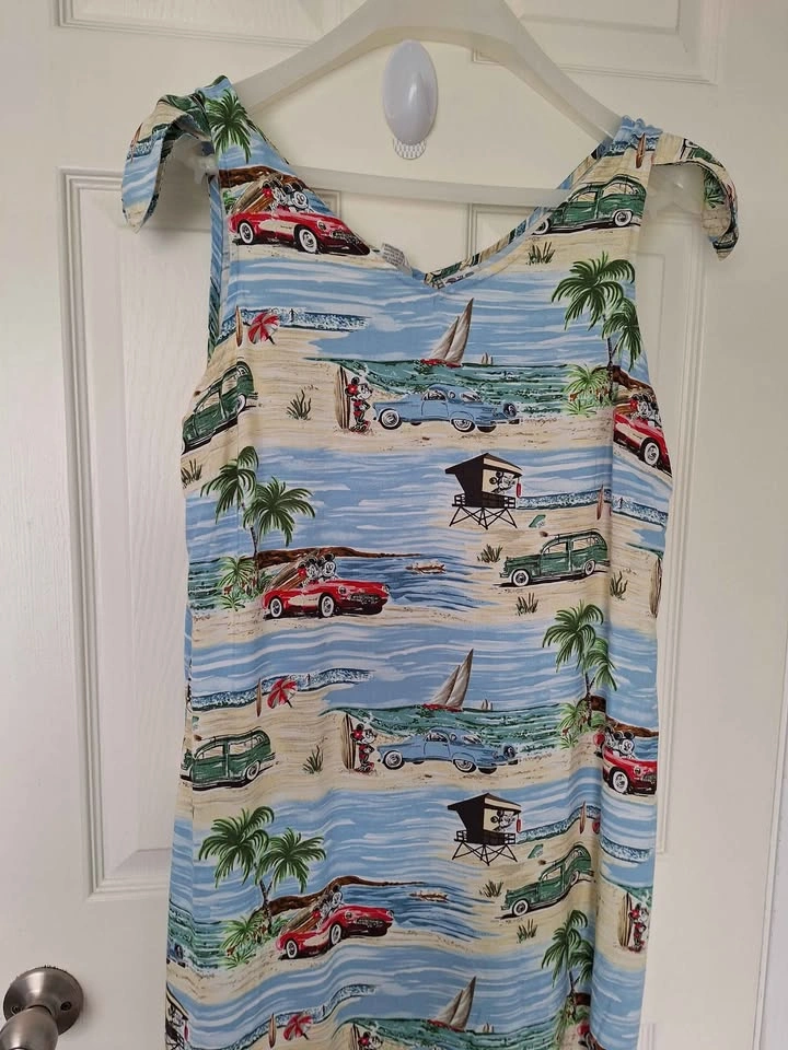 VTG The Disney Catalog Mickey and Minnie Mouse Beach Print Dress - photo 2