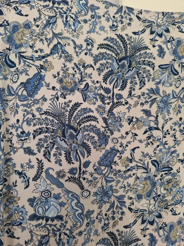 Blue and White Floral Split Sleeve Tunic Top - photo 4