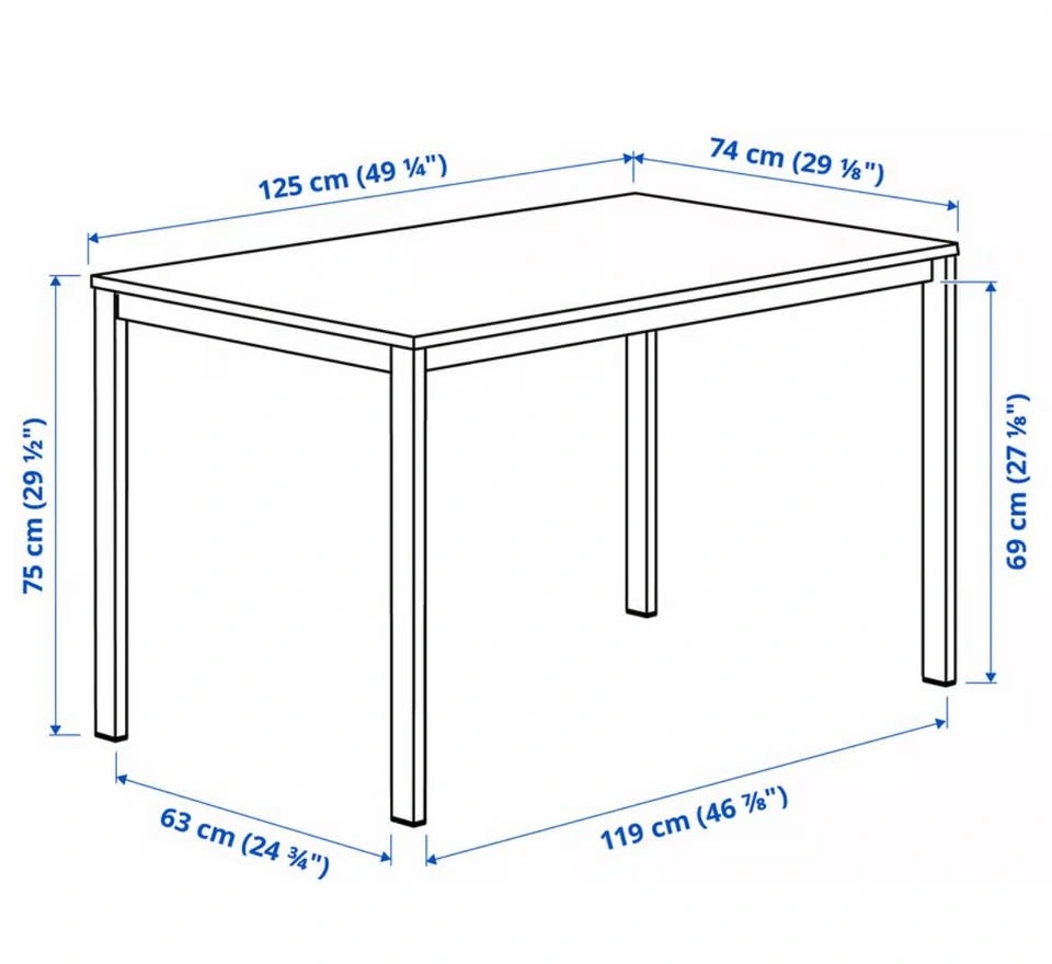 Ikea White Table and Four Chairs - photo 2