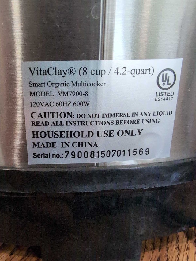 VitaClay Chef 8-cup rice cooker - photo 2