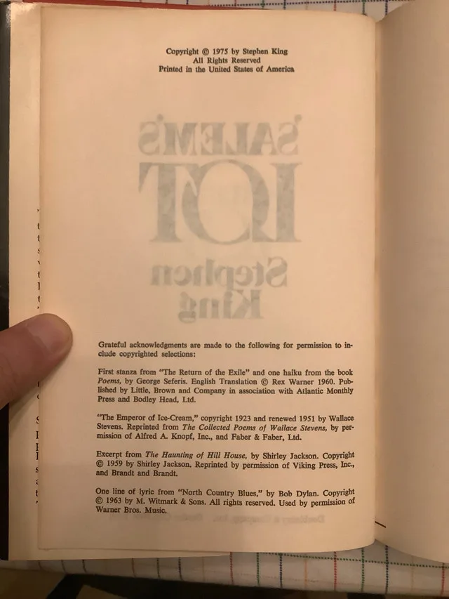 Salems Lot by Stephen King Book Club Edition image indicator(3)