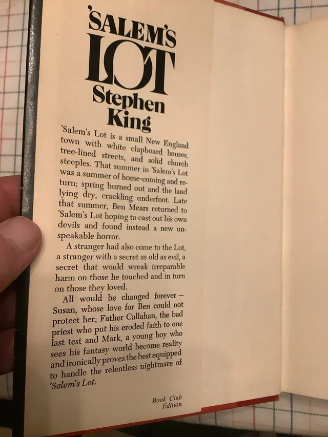 Salems Lot by Stephen King Book Club Edition image indicator(4)