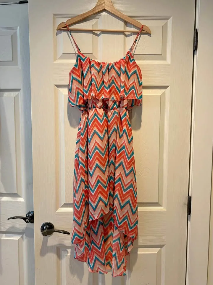 High-Low Pink and Blue Dress thumbnail