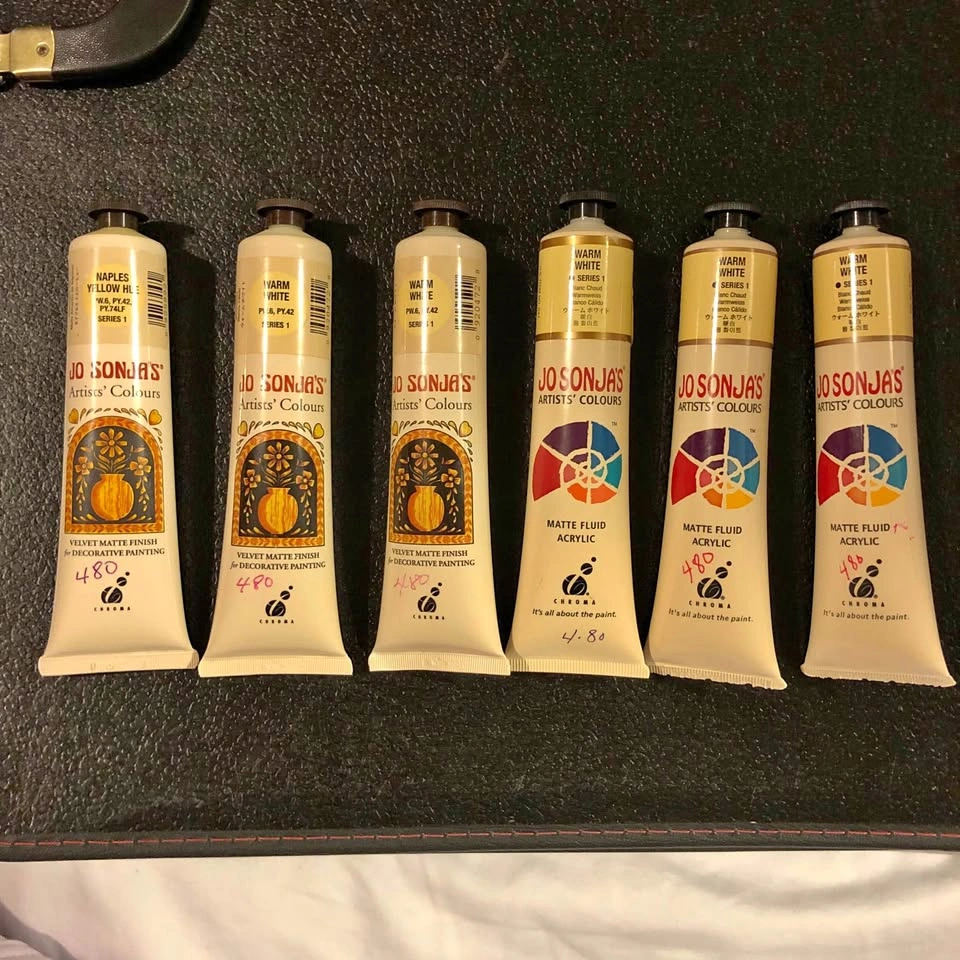 Artist Paints 75 ml * 6 Warm White (5) and Yellow (1)