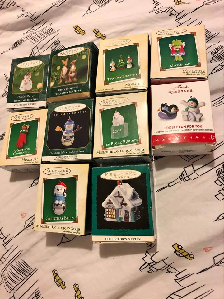 Hallmark Keepsake Miniature Christmas Ornaments - Lot of 10