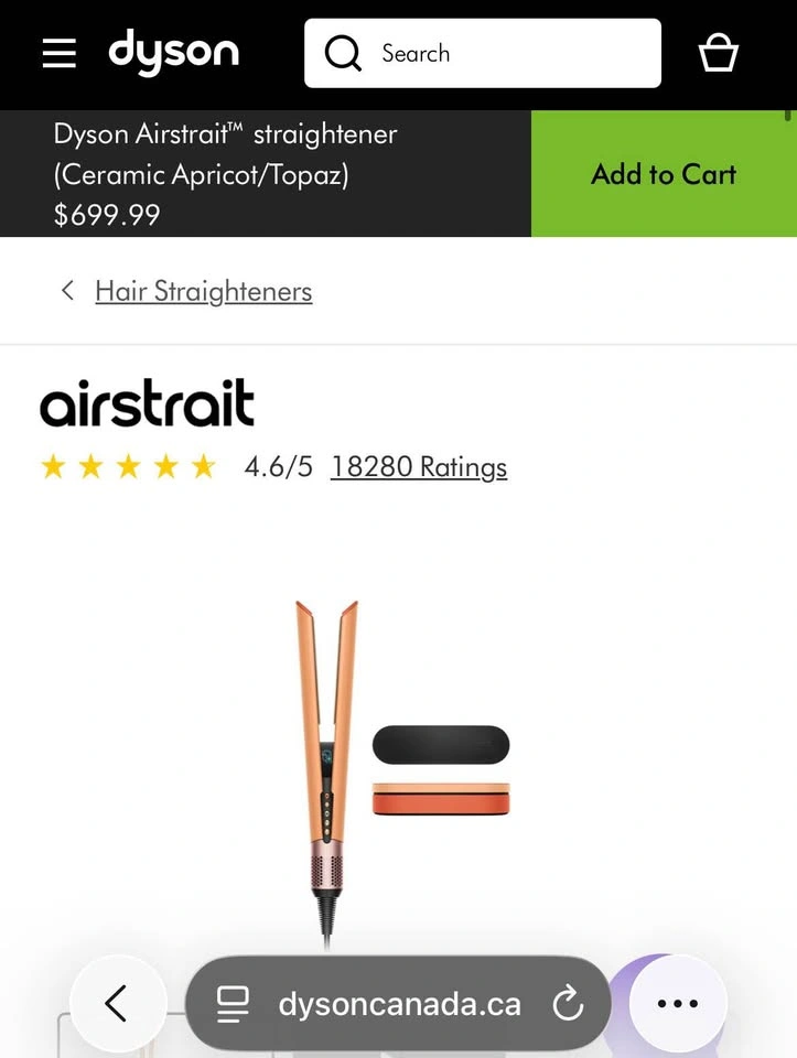 WARRANTY! Dyson Airstrait™ straightener (Ceramic Apricot/Topaz) - photo 2