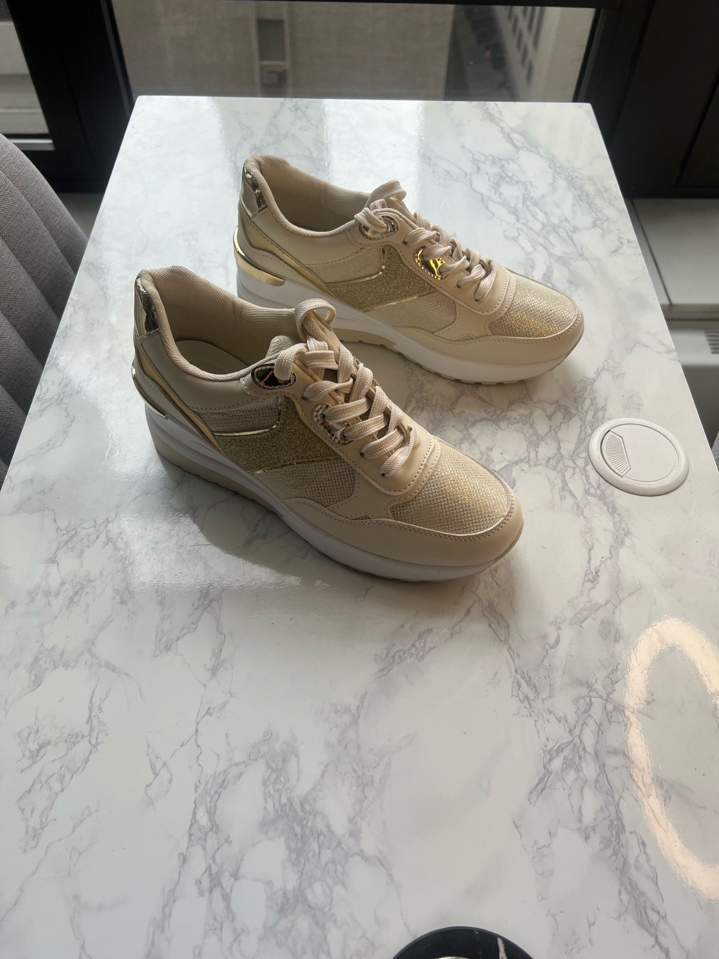 Women's Gold Sneakers - NEW - photo 3