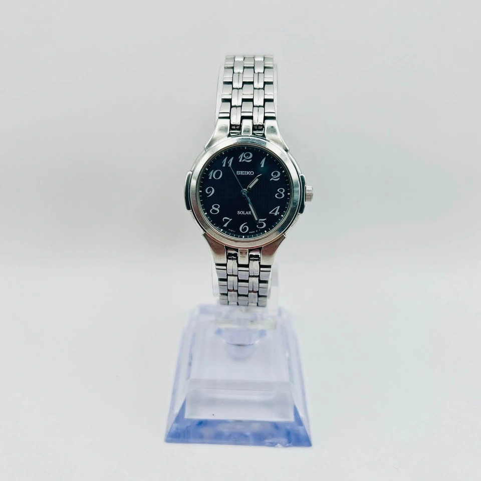 [Near MINT] Seiko Solar V118-0CM4 Quartz Black Dial Mens' Watch - photo 3