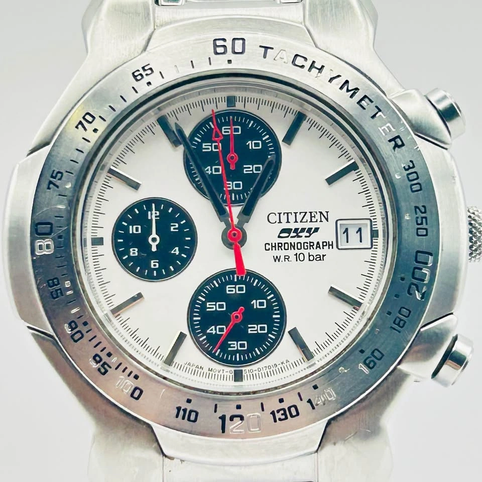 Vintage Citizen OXY Chronograph Panda Dial 10 Bar Watch