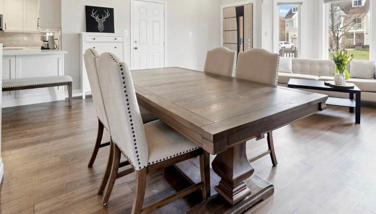 Trestle Dining Table with Extension Leaf - photo 2
