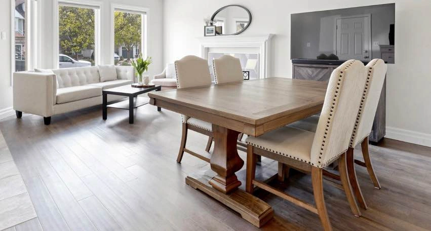 Trestle Dining Table with Extension Leaf - photo 3