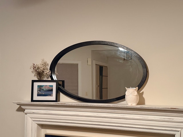 Oval Black Wall Mirror