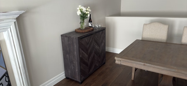 Chevron Pattern Accent Cabinet