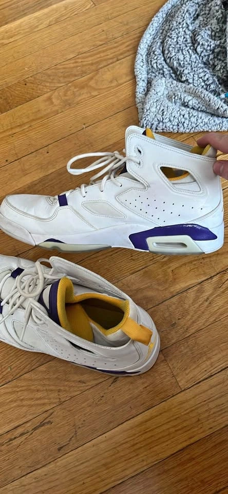 Jordan Flight Club 91 Lakers White Purple Gold