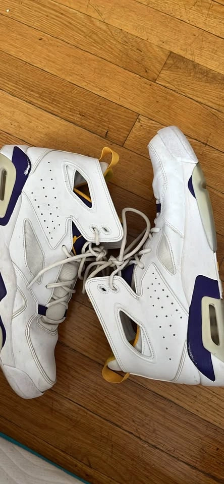 Jordan Flight Club 91 Lakers White Purple Gold - photo 2
