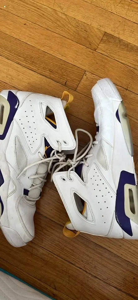 Jordan Flight Club 91 Lakers White Purple Gold - photo 2