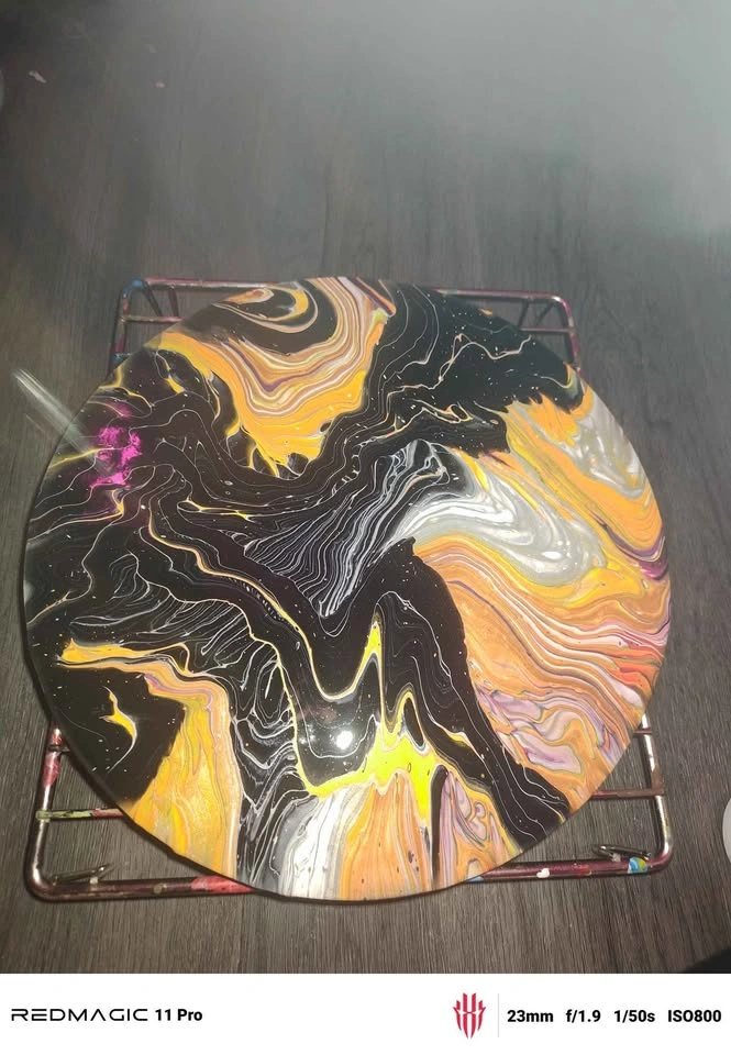 Round flow art abstract painting - photo 2