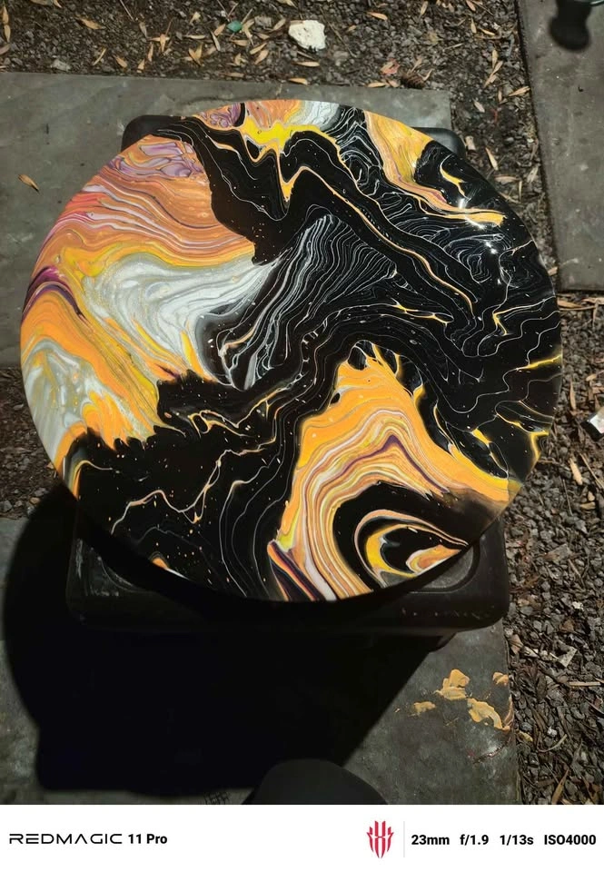 Round flow art abstract painting - photo 3