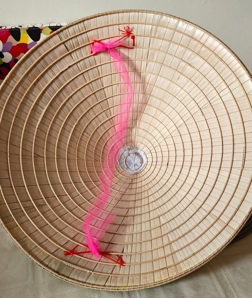 Genuine Painted Vietnamese Straw Conical Hat - photo 3