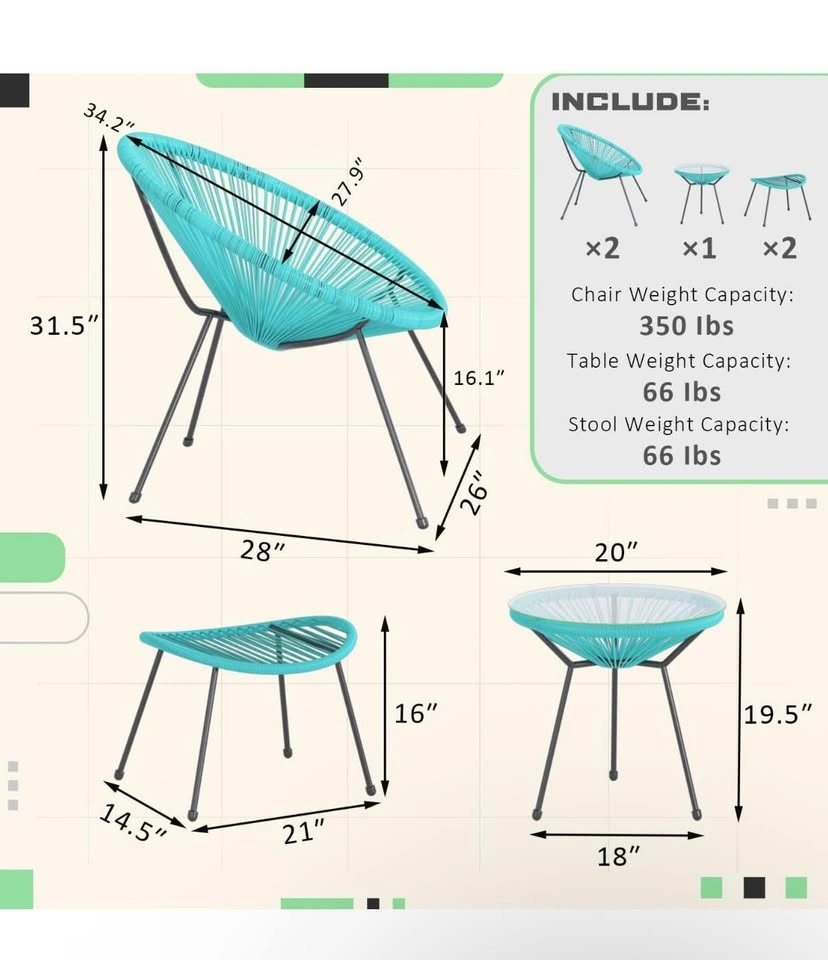New- 5 pc Outdoor Patio set - photo 4