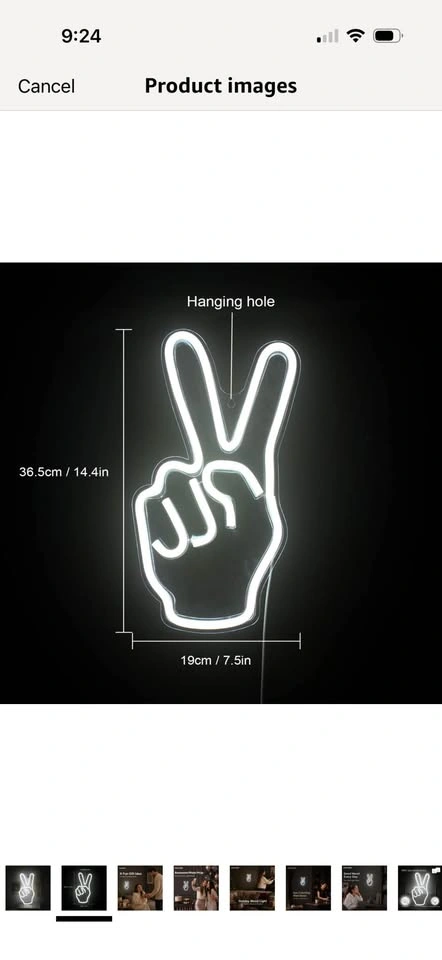 New- Neon Peace Sign LED Light - photo 2