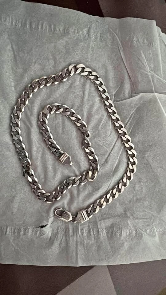 Pure Silver Curb Link Chain Necklace for men