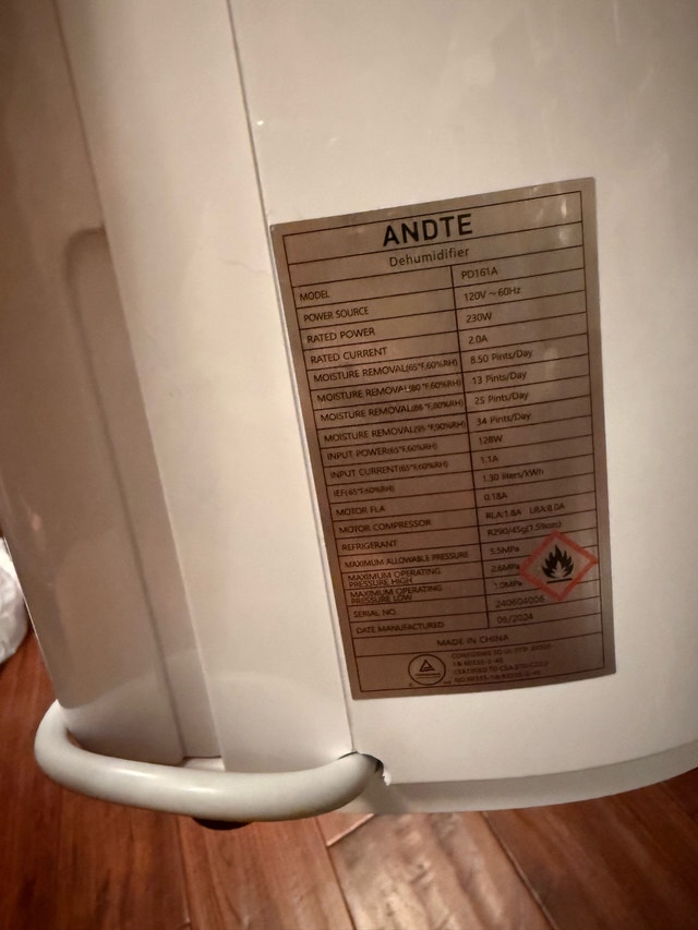 ANDTE PD161A 31 Pint Dehumidifier - photo 5