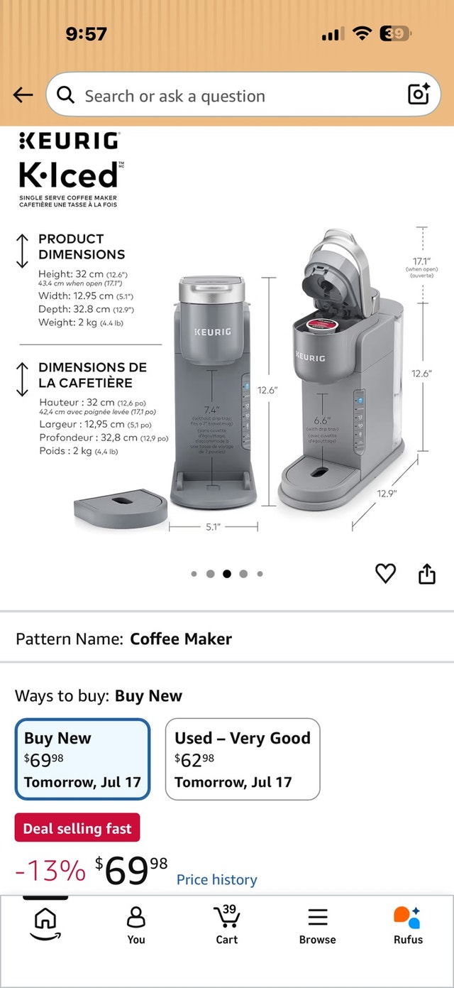 Keurig K-Iced Single Serve Coffee Maker