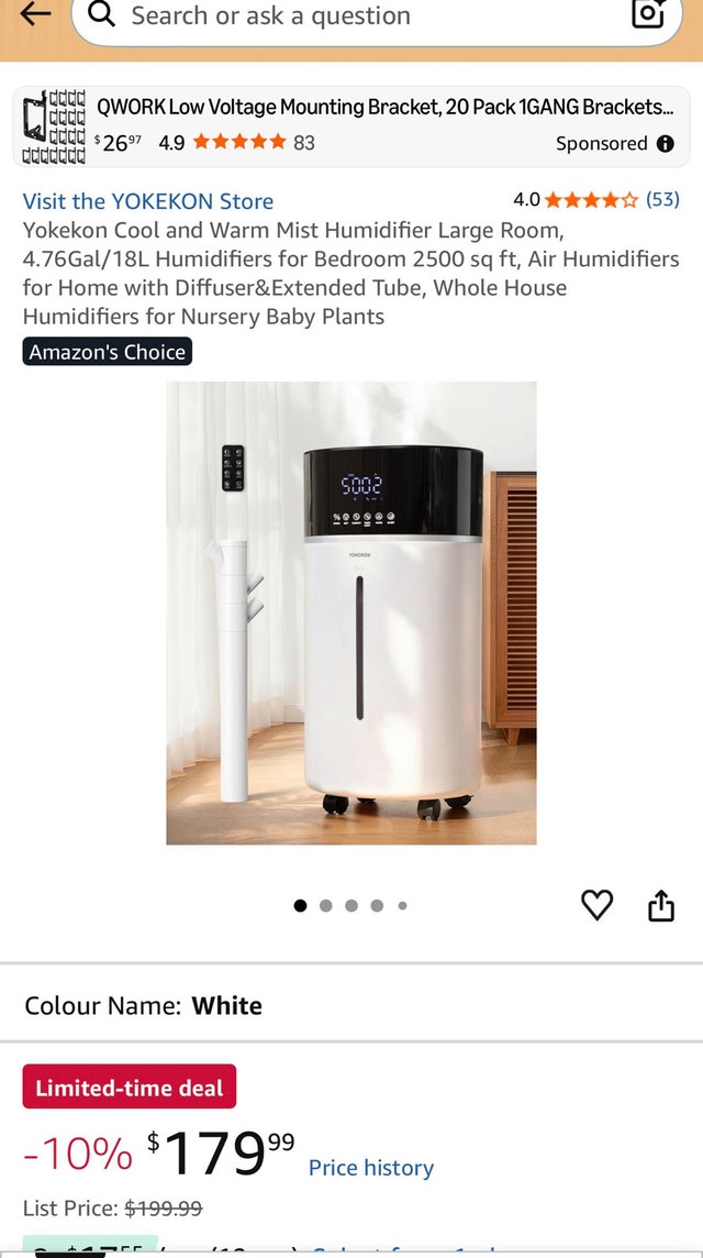 YOKEKON KC-MH-303 Cool and Warm Mist Humidifier