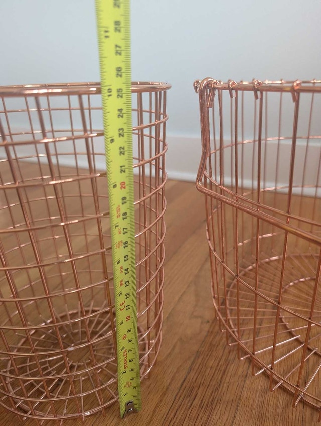 Rose Gold Wire Storage Basket & Waste Bin - photo 2
