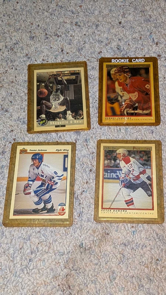 Vintage hockey and basketball cards