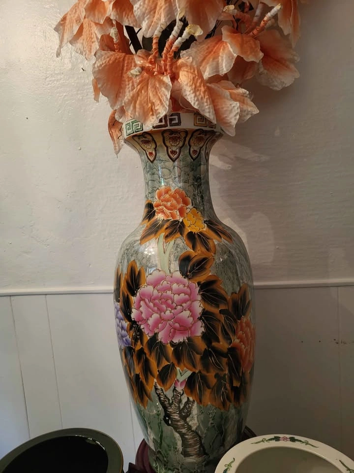 Stunning vintage 3-piece Chinese porcelain decorative set - photo 2
