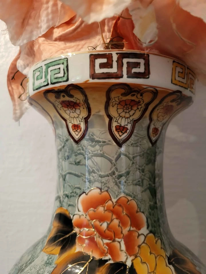 Stunning vintage 3-piece Chinese porcelain decorative set - photo 3