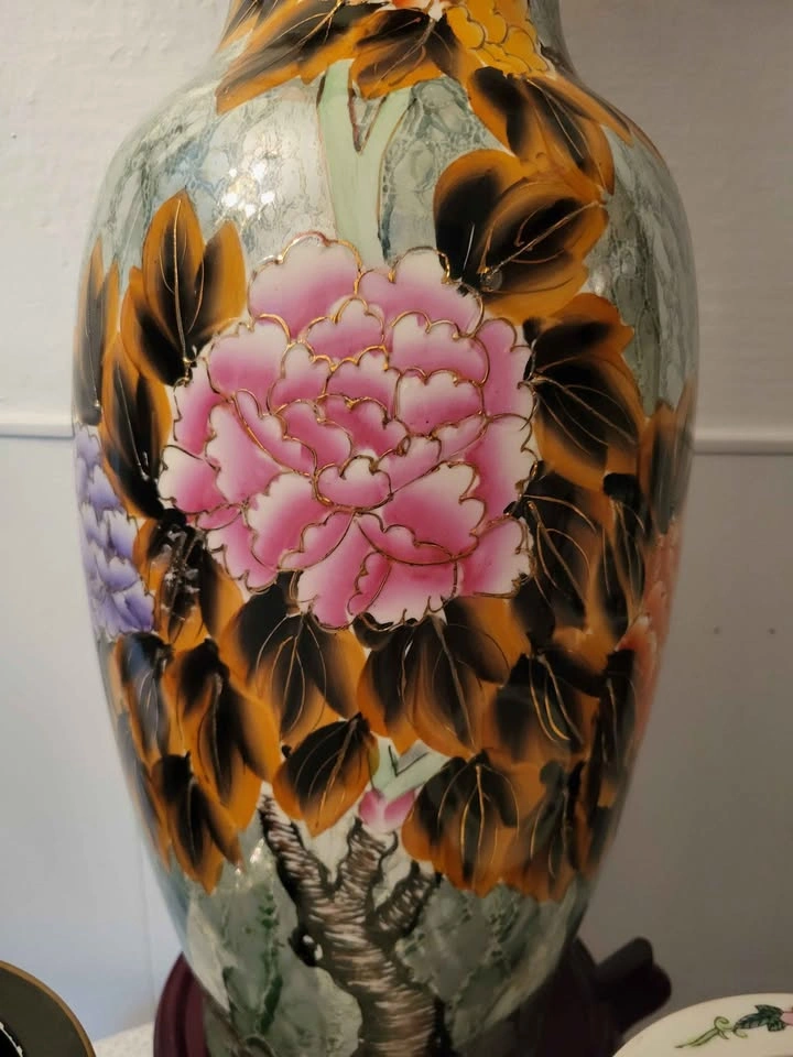 Stunning vintage 3-piece Chinese porcelain decorative set - photo 4