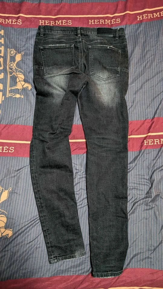 Purple Brand Distressed Black Jeans with Paint Splatter - photo 2