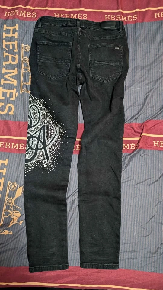 AMIRI Black Rhinestone Jeans - photo 3