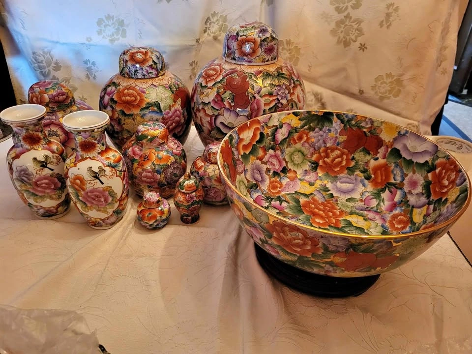 Vintage Chinese Mille Fleur Porcelain Collection