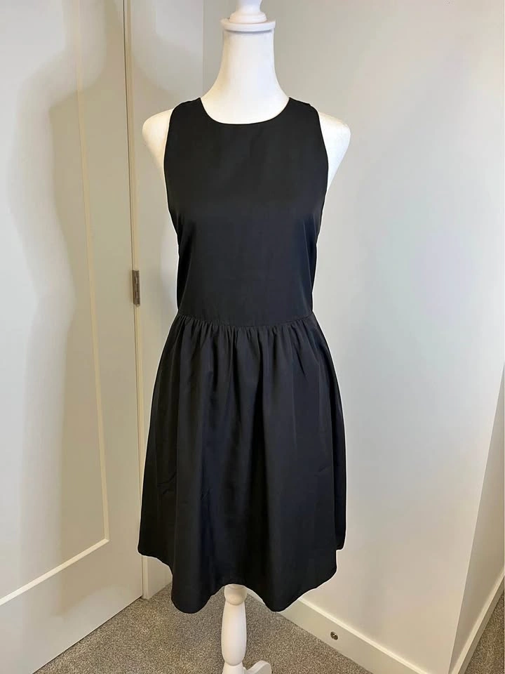 PIECES Sleeveless Zip-Up Black Dress