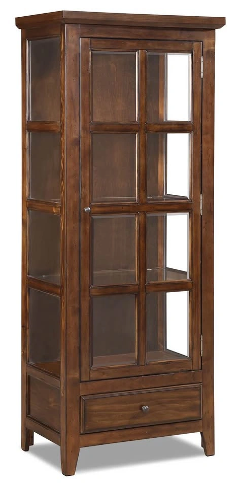 Bardini 28.25" Display Cabinet with Framed Glass Door - Cherry B - photo 3