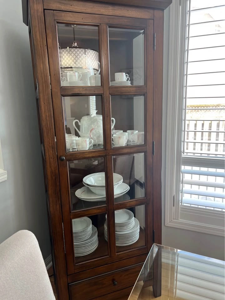 Bardini 28.25" Display Cabinet with Framed Glass Door - Cherry B - photo 4