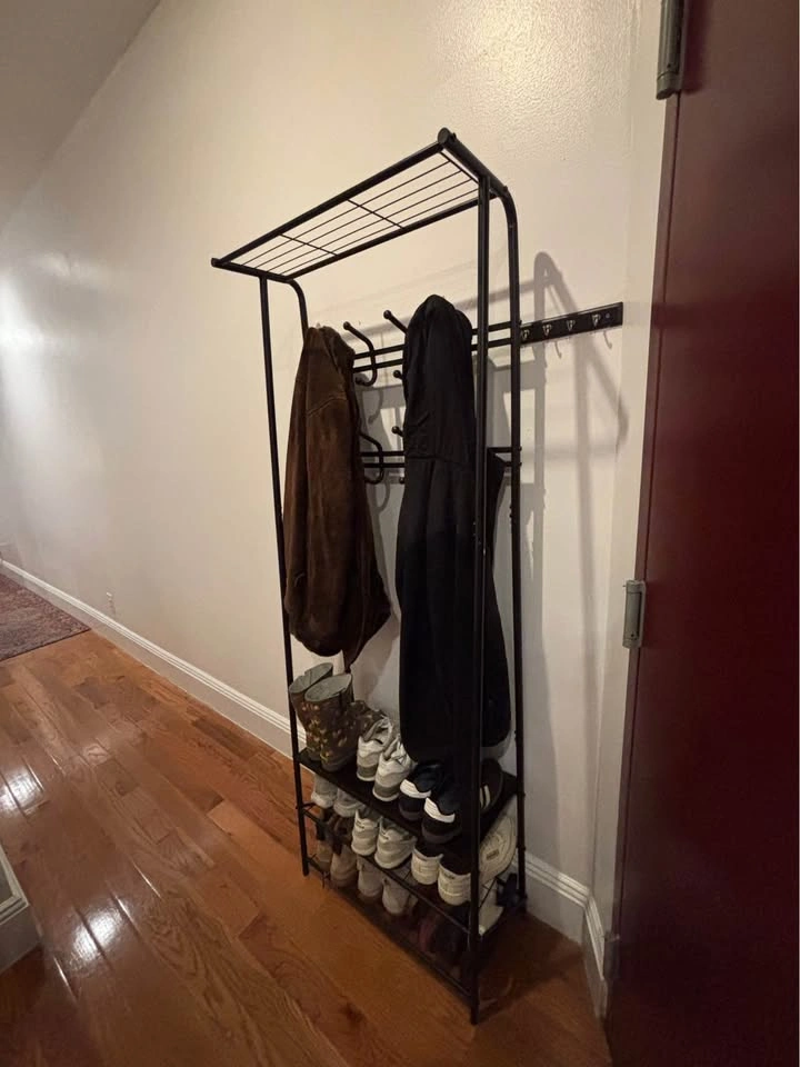 Black Metal Coat and Shoe Rack - photo 2