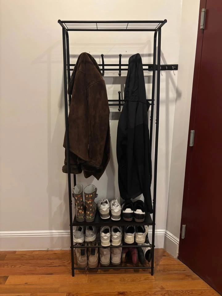 Black Metal Coat and Shoe Rack - photo 3