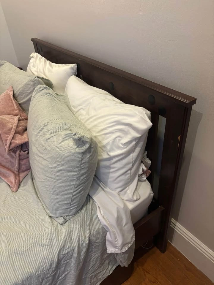 Full-size Wood Bed Frame w/ Storage + Mattress - photo 2