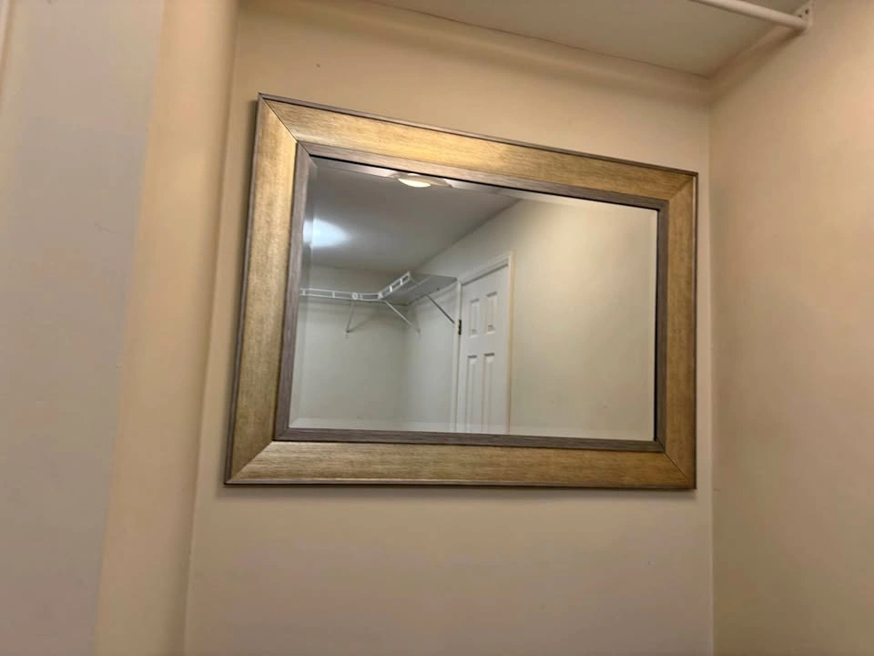 Rectangular Metallic Framed Wall Mirror