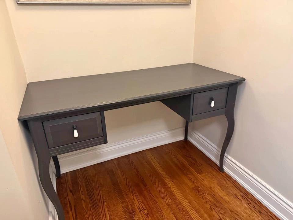 Grey Two-Drawer Writing Desk