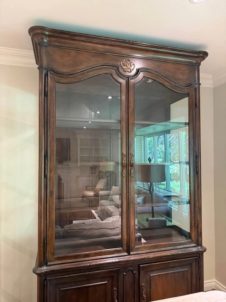 Traditional Wood China Cabinet with Glass Display - photo 3
